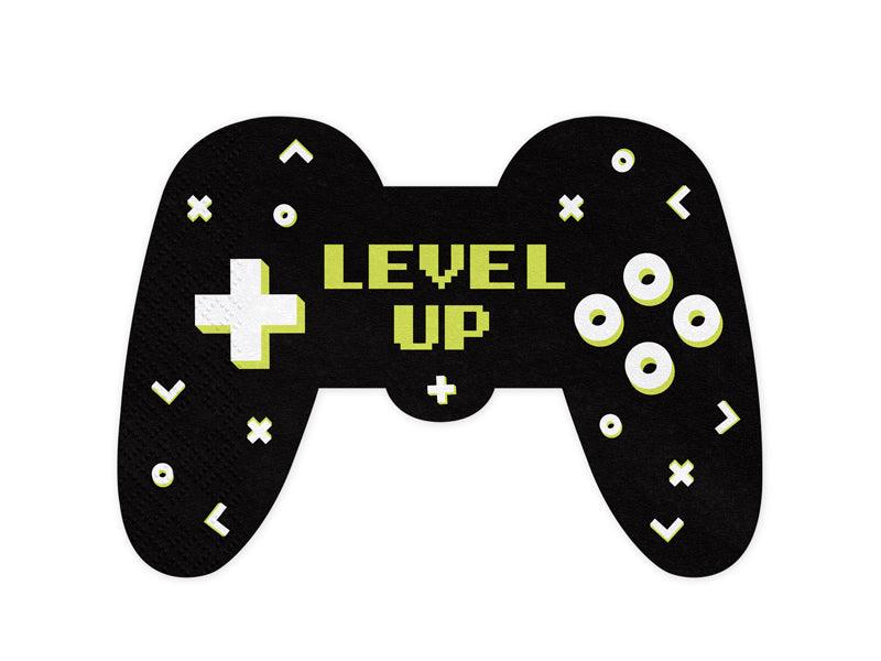 Papierservietten Gamepad, 11.5x16 cm, Mix (1 VPE / 12 Stk.) - FeierGlanz